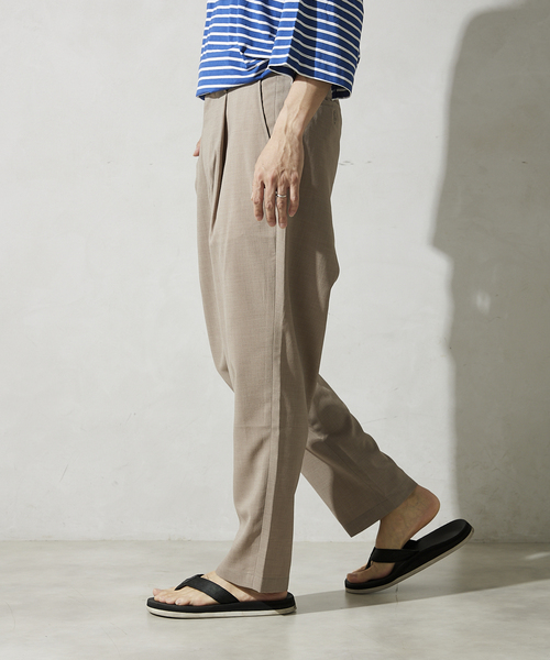 JOURNAL STANDARD relume（ジャーナルスタンダード　レリューム）の「TEC LINEN ワンタックスラックス（スラックス・メンズ・ブラック/ベージュ/ネイビー・SMALL/MEDIUM/LARGE）」の8枚目の写真