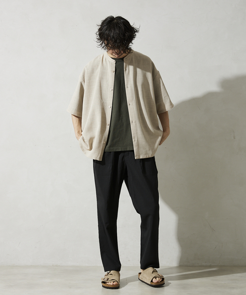 JOURNAL STANDARD relume（ジャーナルスタンダード　レリューム）の「TEC LINEN ワンタックスラックス（スラックス・メンズ・ブラック/ベージュ/ネイビー・SMALL/MEDIUM/LARGE）」の10枚目の写真