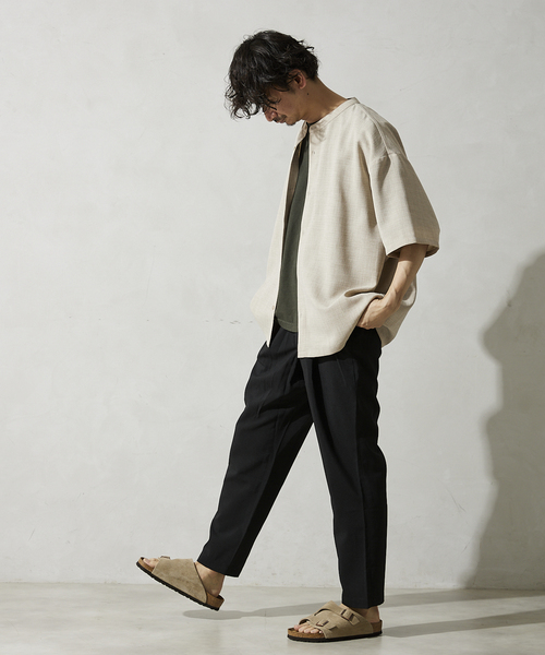 JOURNAL STANDARD relume（ジャーナルスタンダード　レリューム）の「TEC LINEN ワンタックスラックス（スラックス・メンズ・ブラック/ベージュ/ネイビー・SMALL/MEDIUM/LARGE）」の11枚目の写真