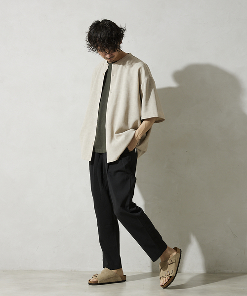 JOURNAL STANDARD relume（ジャーナルスタンダード　レリューム）の「TEC LINEN ワンタックスラックス（スラックス・メンズ・ブラック/ベージュ/ネイビー・SMALL/MEDIUM/LARGE）」の12枚目の写真