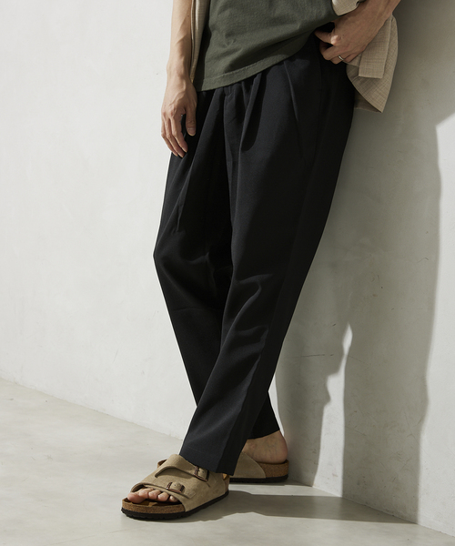 JOURNAL STANDARD relume（ジャーナルスタンダード　レリューム）の「TEC LINEN ワンタックスラックス（スラックス・メンズ・ブラック/ベージュ/ネイビー・SMALL/MEDIUM/LARGE）」の15枚目の写真