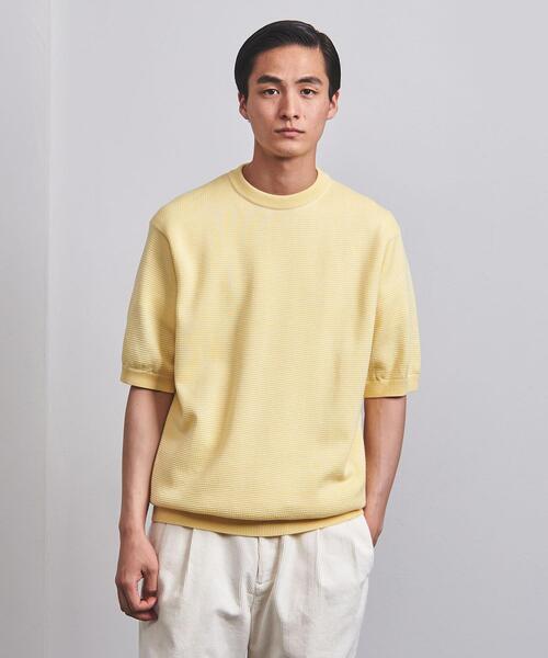 ユナイテッドアローズ P ペプラム ショートスリーブ ニット 黄色 イエロー UNITED ARROWS（ユナイテッドアローズ）の「P ペプラム ショート