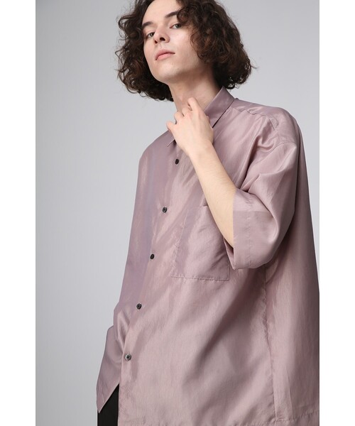 tk.TAKEO KIKUCHI(ティーケータケオキクチ)の「◆サテンシャンブレーシャツ(シャツ/ブラウス・メンズ・ブラック/ブルー/ベビーピンク・02/03)」の4枚目の写真