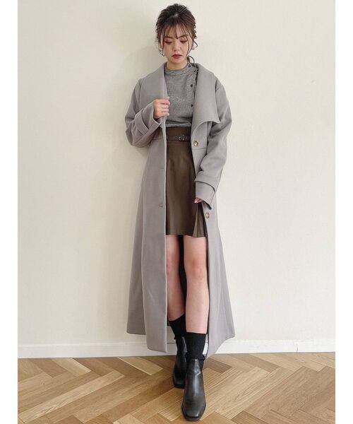 dazzlin(ダズリン)の「ボックスプリーツベルトミニスカート(スカート・レディース・グレー/ブラウン・SMALL/MEDIUM)」の11枚目の写真