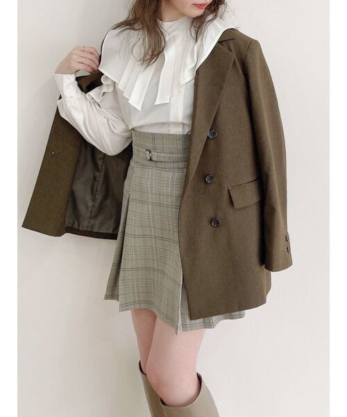 dazzlin(ダズリン)の「ボックスプリーツベルトミニスカート(スカート・レディース・グレー/ブラウン・SMALL/MEDIUM)」の15枚目の写真