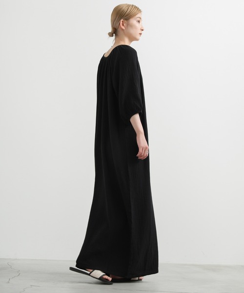 MHL. コットンロングワンピース　24SS osharewalker ワンピース レディース 夏 半袖 ロングワンピース
