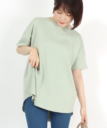 Salong hameu（サロン ハミュー）の「カットジャガード 裾ラウンド ボートネックTシャツ（Tシャツ/カットソー）」