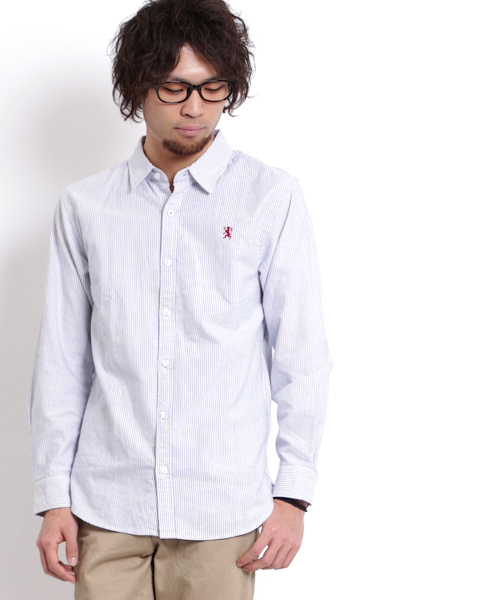 GIORDANO（ジョルダーノ）の「[GIORDANO]ライオン刺繍オックスシャツ（シャツ/ブラウス・メンズ・サックスブルー/ホワイト・MEDIUM/SMALL/LARGE）」の12枚目の写真
