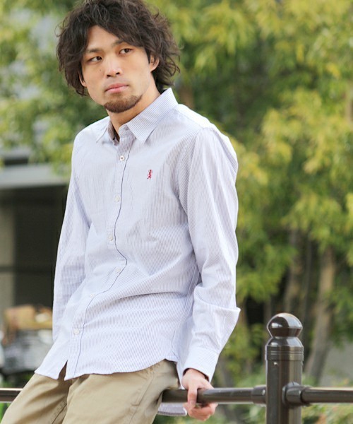 GIORDANO（ジョルダーノ）の「[GIORDANO]ライオン刺繍オックスシャツ（シャツ/ブラウス・メンズ・サックスブルー/ホワイト・MEDIUM/SMALL/LARGE）」の15枚目の写真