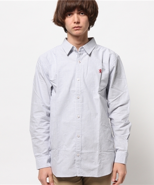 GIORDANO（ジョルダーノ）の「[GIORDANO]ライオン刺繍オックスシャツ（シャツ/ブラウス・メンズ・サックスブルー/ホワイト・MEDIUM/SMALL/LARGE）」の7枚目の写真
