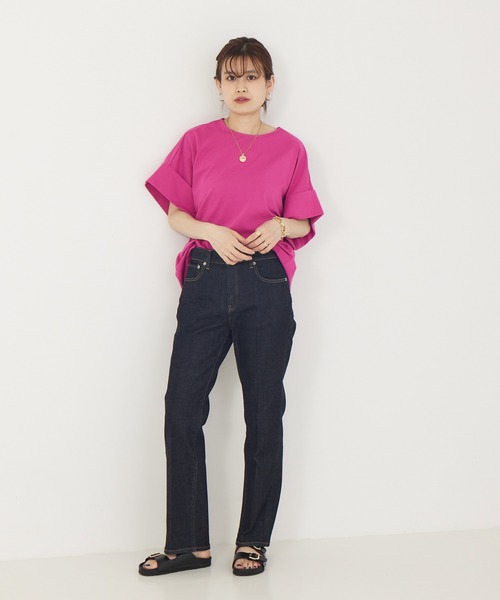 Rouge vif（ルージュヴィフ）の「ﾀｰﾝﾊﾞｯｸｶｯﾄｿｰ（Tシャツ/カットソー・レディース・チャコールグレー/ホワイト/ピンク・フリー）」の16枚目の写真