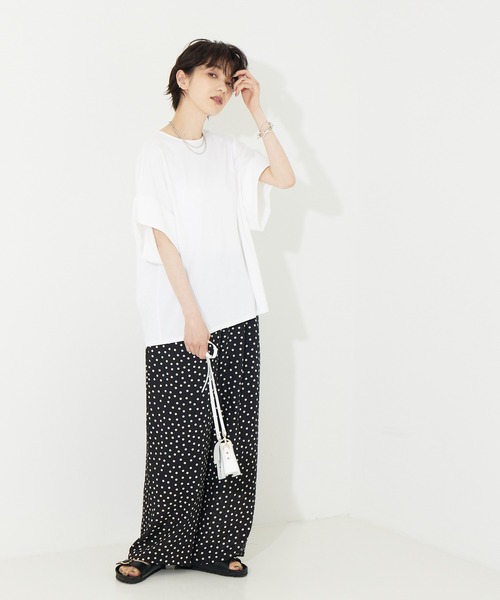 Rouge vif（ルージュヴィフ）の「ﾀｰﾝﾊﾞｯｸｶｯﾄｿｰ（Tシャツ/カットソー・レディース・チャコールグレー/ホワイト/ピンク・フリー）」の13枚目の写真