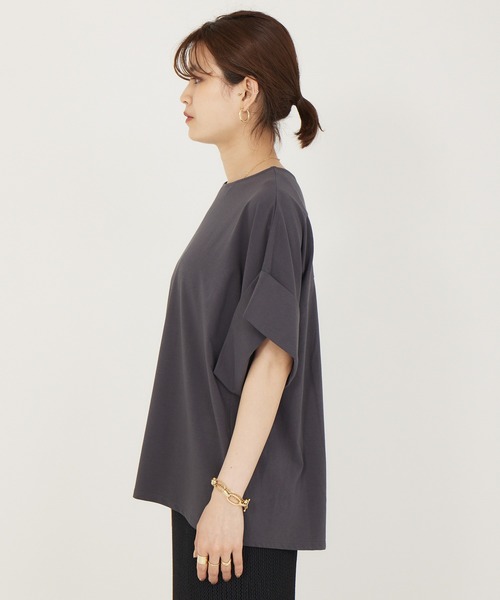 Rouge vif（ルージュヴィフ）の「ﾀｰﾝﾊﾞｯｸｶｯﾄｿｰ（Tシャツ/カットソー・レディース・チャコールグレー/ホワイト/ピンク・フリー）」の17枚目の写真