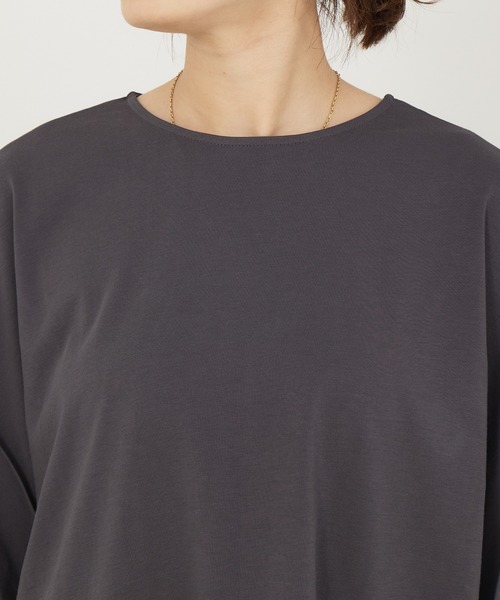 Rouge vif（ルージュヴィフ）の「ﾀｰﾝﾊﾞｯｸｶｯﾄｿｰ（Tシャツ/カットソー・レディース・チャコールグレー/ホワイト/ピンク・フリー）」の19枚目の写真