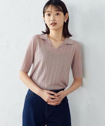 スキッパー衿付き ニット