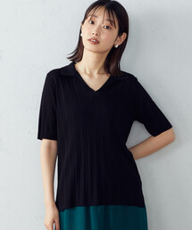 スキッパー衿付き　ニット