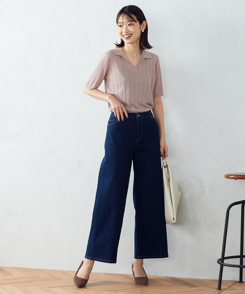 COMME CA ISM(コムサイズム)の「スキッパー衿付き ニット(ニット/セーター・レディース・ブラック/ピンク/グレイッシュベージュ・MEDIUM/LARGE)」の7枚目の写真