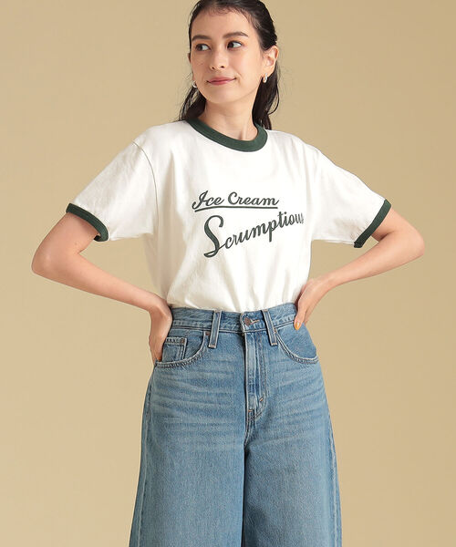 Ray BEAMS（レイビームス）の「GOOD ROCK SPEED × Ray BEAMS / 別注 リンガー Tシャツ（Tシャツ/カットソー・レディース・チャコールグレー/ダークグリーン・ONE SIZE）」の3枚目の写真