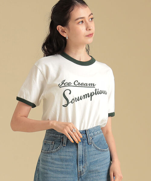 Ray BEAMS（レイビームス）の「GOOD ROCK SPEED × Ray BEAMS / 別注 リンガー Tシャツ（Tシャツ/カットソー・レディース・チャコールグレー/ダークグリーン・ONE SIZE）」の4枚目の写真