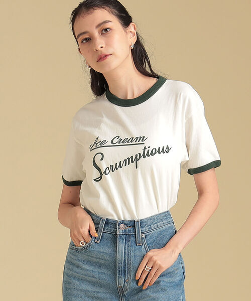 Ray BEAMS（レイビームス）の「GOOD ROCK SPEED × Ray BEAMS / 別注 リンガー Tシャツ（Tシャツ/カットソー・レディース・チャコールグレー/ダークグリーン・ONE SIZE）」の5枚目の写真