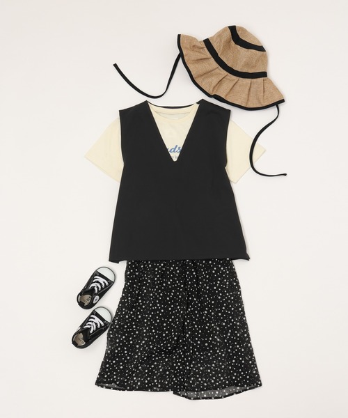 CIAOPANIC TYPY(チャオパニックティピー)の「【KIDS】コットンツイルサイドスリットミリタリーベスト(ベスト・キッズ・ブラック/カーキ・MEDIUM/X-LARGE)」の3枚目の写真