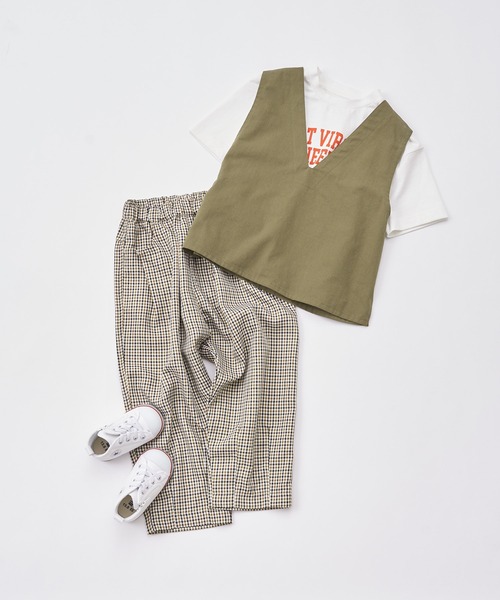 CIAOPANIC TYPY(チャオパニックティピー)の「【KIDS】コットンツイルサイドスリットミリタリーベスト(ベスト・キッズ・ブラック/カーキ・MEDIUM/X-LARGE)」の10枚目の写真