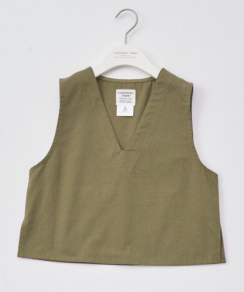 CIAOPANIC TYPY(チャオパニックティピー)の「【KIDS】コットンツイルサイドスリットミリタリーベスト(ベスト・キッズ・ブラック/カーキ・MEDIUM/X-LARGE)」の8枚目の写真