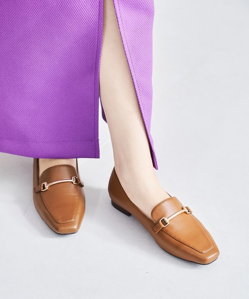 ORiental TRaffic(オリエンタルトラフィック)の「スクエアトゥビットモチーフローファー/21303(ローファー・レディース・ブラック/パープル/カーキ/キャメル・40/38/39/41/42/35/36/37/34/33/43)」の4枚目の写真