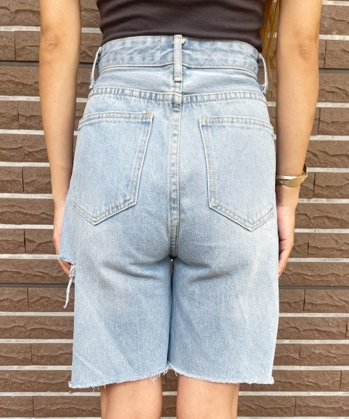 esutoreja（エストレジャ）の「ダメージデニムハーフパンツ（デニムパンツ・レディース・ブルー・S/M）」の8枚目の写真