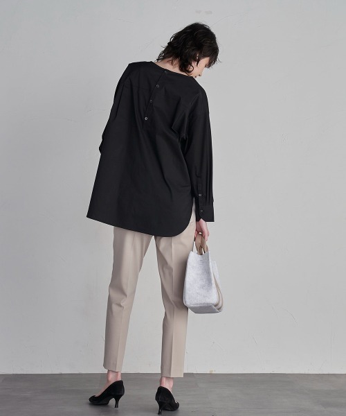 【ラ　エフ】【la.f...】GKI 60/1スムースLuxAカットソー la.f…（ラエフ）の「LuxAスムースバックボタンカットソー≪洗濯