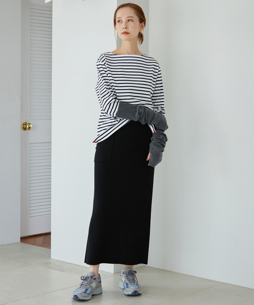 SLOBE IENA（スローブイエナ）の「ウォッシャブルミラノリブタイトスカート（スカート・レディース・ブラック/グレー系その他・40/38/36）」の4枚目の写真