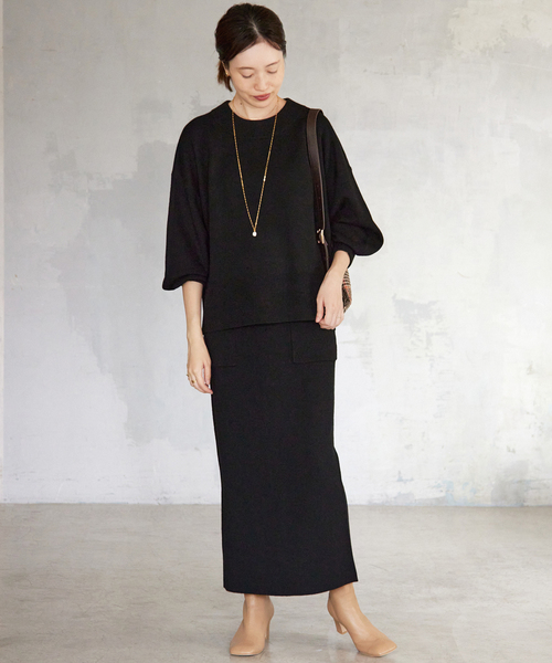 SLOBE IENA（スローブイエナ）の「ウォッシャブルミラノリブタイトスカート（スカート・レディース・ブラック/グレー系その他・40/38/36）」の10枚目の写真