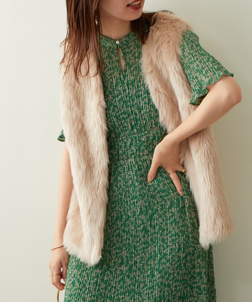 natural couture(ナチュラルクチュール)の「AWアイテム/ロングファーベスト(ベスト・レディース・マルチ/モカ/グレイッシュベージュ・FREE)」の7枚目の写真