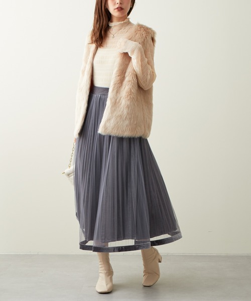 natural couture(ナチュラルクチュール)の「AWアイテム/ロングファーベスト(ベスト・レディース・マルチ/モカ/グレイッシュベージュ・FREE)」の14枚目の写真