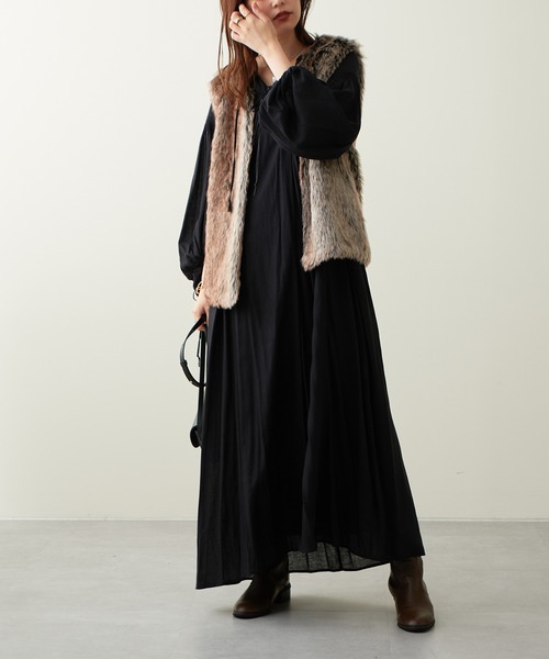 natural couture(ナチュラルクチュール)の「AWアイテム/ロングファーベスト(ベスト・レディース・マルチ/モカ/グレイッシュベージュ・FREE)」の16枚目の写真