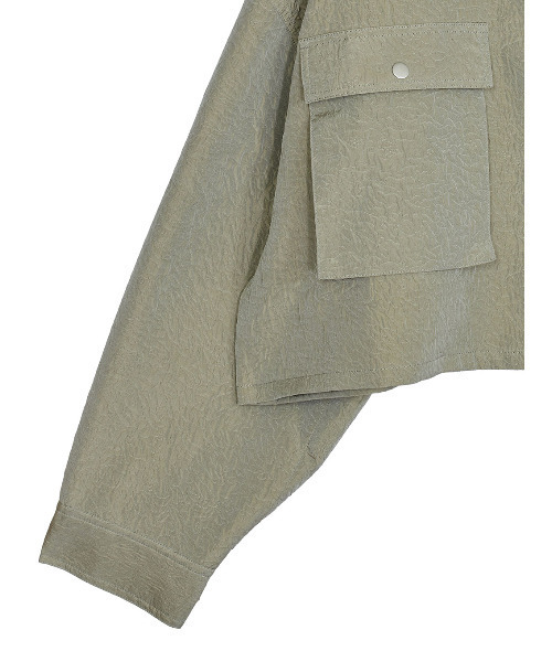Ameri(アメリ)の「EMBOSS SHORT ARMY LIKE JACKET(その他アウター・レディース・ブラック/カーキ/ブルー・FREE)」の16枚目の写真