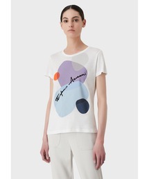 EMPORIO ARMANI | 【エンポリオ アルマーニ】Tシャツ オーガニックジャージー製 コレクションプリント フロックロゴ(Tシャツ/カットソー)