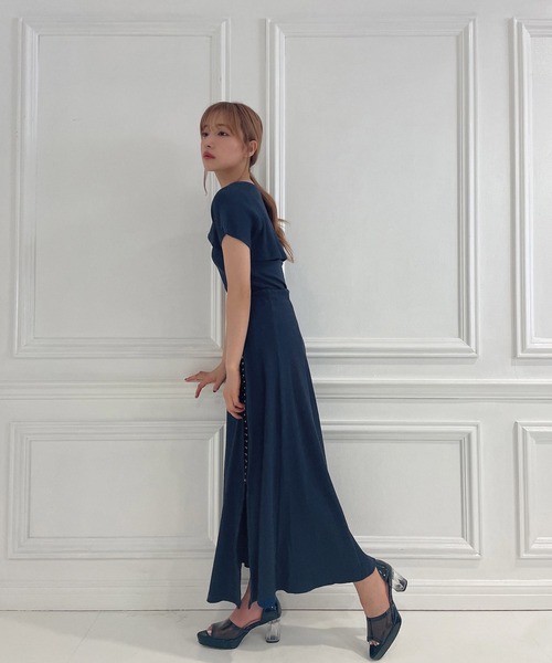 ANDGEEBEE（アンジービー）の「レイヤードリブトップス（その他トップス・レディース・ブラック/ネイビー・MEDIUM）」の6枚目の写真