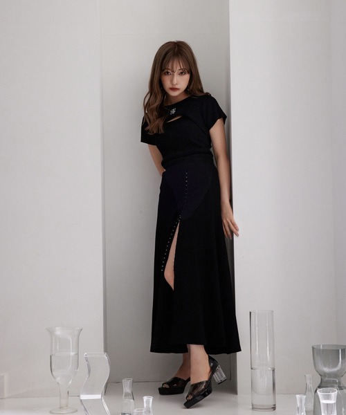 ANDGEEBEE（アンジービー）の「レイヤードリブトップス（その他トップス・レディース・ブラック/ネイビー・MEDIUM）」の13枚目の写真