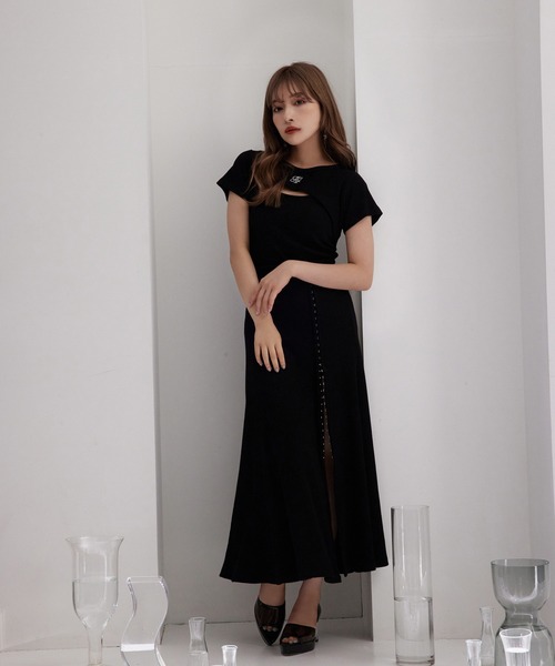 ANDGEEBEE（アンジービー）の「レイヤードリブトップス（その他トップス・レディース・ブラック/ネイビー・MEDIUM）」の7枚目の写真