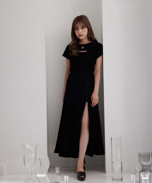 ANDGEEBEE（アンジービー）の「レイヤードリブトップス（その他トップス・レディース・ブラック/ネイビー・MEDIUM）」の9枚目の写真