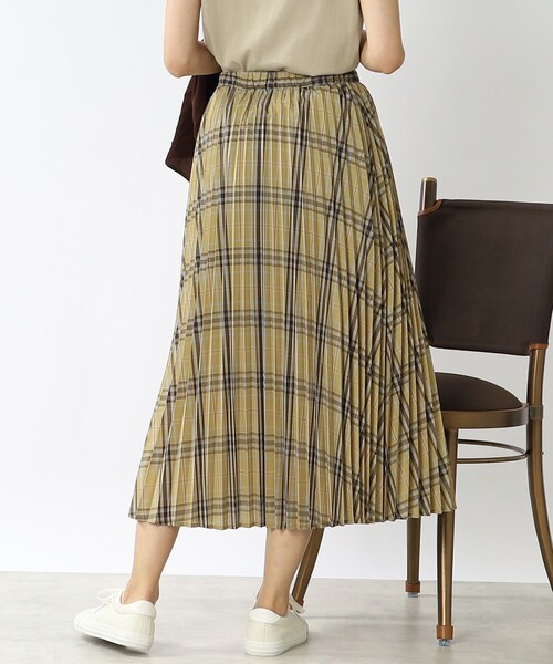 DRESKIP（ドレスキップ）の「◆【S-LL】シアーチェックプリーツスカート（スカート・レディース・ベージュ系その他2/ダークブラウン系1/ネイビー系1・01/02/03/04）」の12枚目の写真