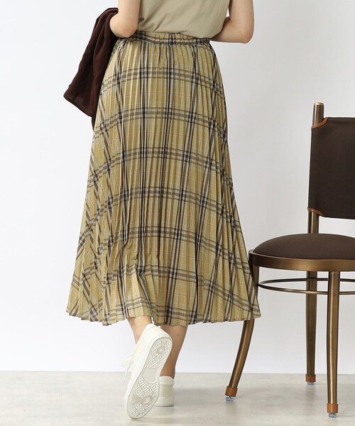 DRESKIP（ドレスキップ）の「◆【S-LL】シアーチェックプリーツスカート（スカート・レディース・ベージュ系その他2/ダークブラウン系1/ネイビー系1・01/02/03/04）」の13枚目の写真