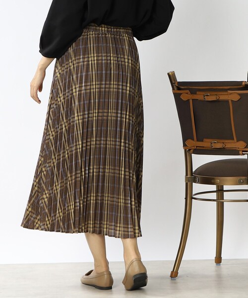 DRESKIP（ドレスキップ）の「◆【S-LL】シアーチェックプリーツスカート（スカート・レディース・ベージュ系その他2/ダークブラウン系1/ネイビー系1・01/02/03/04）」の19枚目の写真