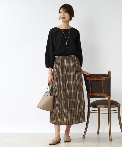 DRESKIP（ドレスキップ）の「◆【S-LL】シアーチェックプリーツスカート（スカート・レディース・ベージュ系その他2/ダークブラウン系1/ネイビー系1・01/02/03/04）」の20枚目の写真