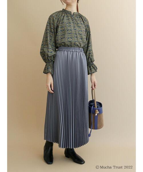 Te chichi(テチチ)の「レザーライクロングプリーツスカート(スカート・レディース・ブラック/オフホワイト/ブルー・フリ-)」の19枚目の写真