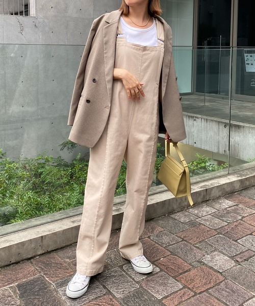 WEB限定/タック切替サロペットパンツ