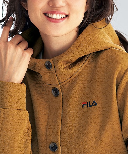 FILA（フィラ）の「FILA 千鳥柄キルトフードジャケット（ブルゾン