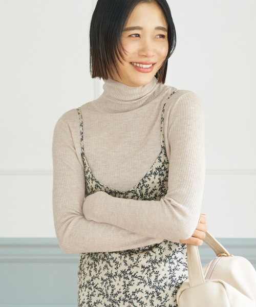 coca(coca)(コカ)の「大人のインナータートルニット(ニット/セーター・レディース・チャコールグレー/ベージュ/ブラウン・S/M/L)」の3枚目の写真