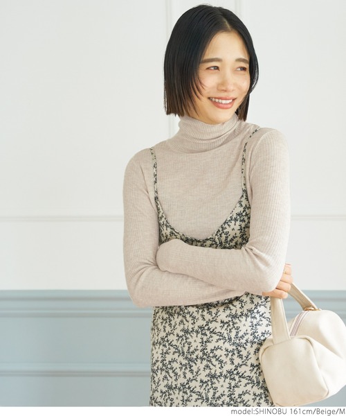 coca(coca)(コカ)の「大人のインナータートルニット(ニット/セーター・レディース・チャコールグレー/ベージュ/ブラウン・S/M/L)」の13枚目の写真